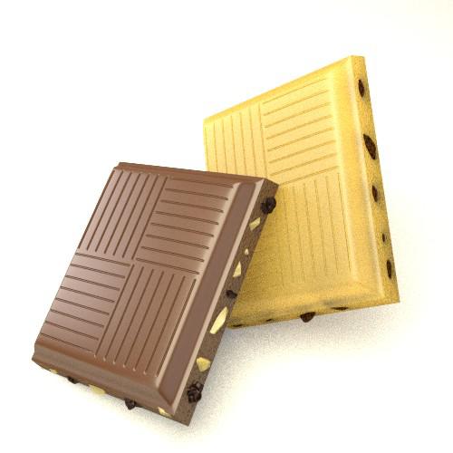 Chocolate and white chocolate pieces. preview image
